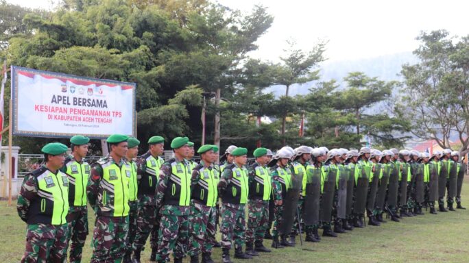 Apel Kesiapan Pengamanan Tempat Pemugutan Suara (TPS) Di Wilayah Aceh Tengah