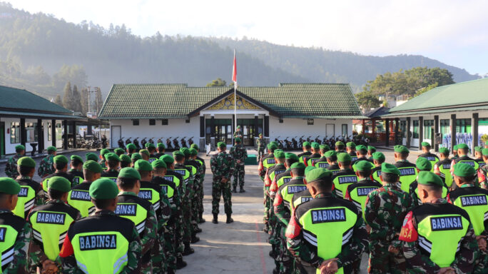 SECARA SERENTAK KODIM 0106/ ATENG GELAR APEL KESIAPAN PASUKAN JELANG PEMILU 2024