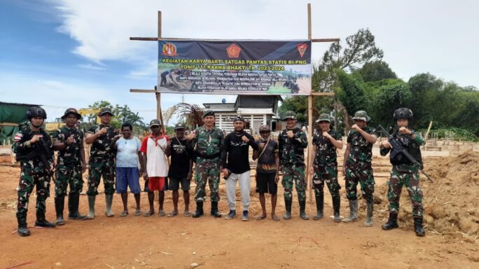 Satgas Pamtas Statis RI-PNG Yonif 111/KB Wujudkan Kemanunggalan TNI Dan Rakyat