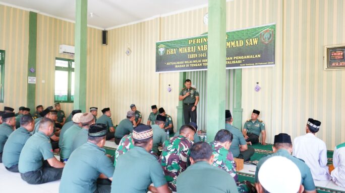 Kodim 0117/Aceh Tamiang Peringati Isra’ Mi’raj Nabi Muhammad SAW 1445 H