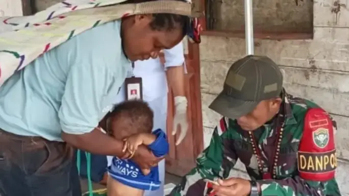 Bersama Puskesmas, Pos Jila Satgas Pam Obvitnas PT. FI bantu layanan posyandu warga Desa Jila