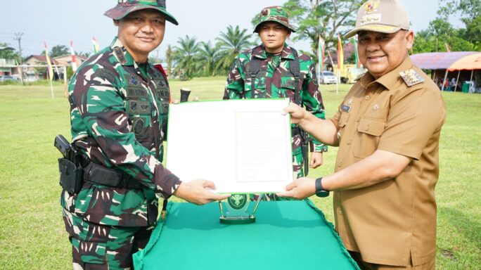 Kodim 0117/Aceh Tamiang Laksanakan Upacara Pembukaan TNI Manunggal Masuk Desa (TMMD) Reguler Ke – 119 Tahun 2024