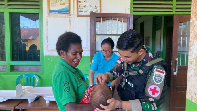 Satgas Yonif 116/Garda Samudra Melaksanakan Minggu Kasih Dan Pelayanan Kesehatan