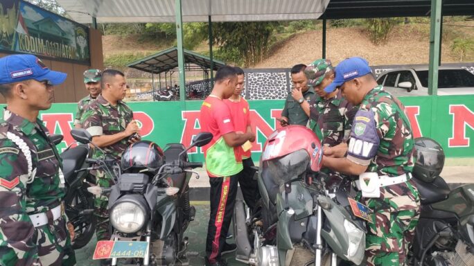 Kodim 0117/Aceh Tamiang Lakukan Pemeriksaan Kendaraan Dinas
