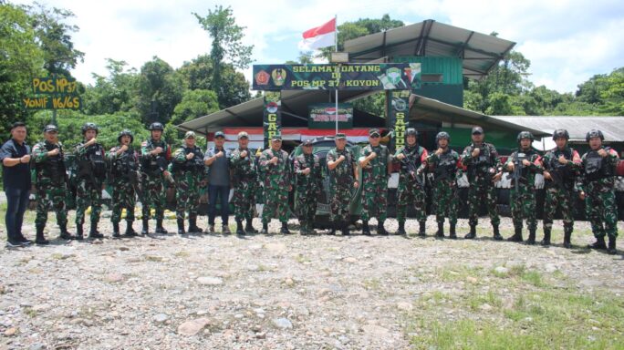 Danrem 012/TU, Asops Kasdam IM serta Danbrigif 25 Siwah laksanakan kegiatan Wasdalops ke Pos Satgas Yonif 116/GS Di Papua