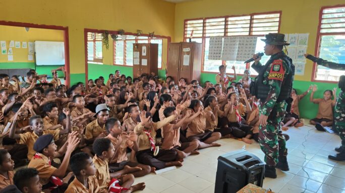 Satgas Pamtas Statis RI-PNG Yonif 111/KB Berikan Materi Wawasan Kebangsaan