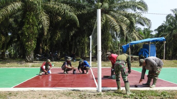 Finishing, Satgas TMMD Reguler Ke 119 Cat Lapangan Voli.