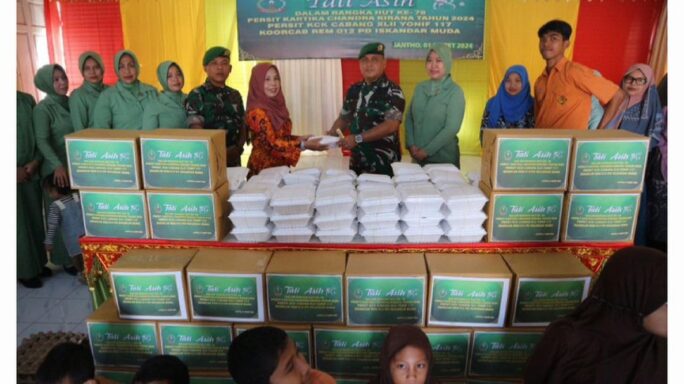 DALAM RANGKA HUT PERSIT KE 78 YONIF 117/KY MENYERAHKAN TALI ASIH BAGI SISWA DAN SISWI SLB KOTA JANTHO