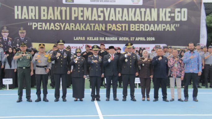 Kasdim 0101/KBA, Wakili Dandim Menghadiri Upacara Bakti Pemasyarakatan Ke-60