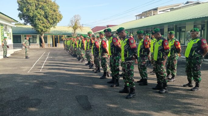 Pasi Ops Kodim 0105/Abar Pimpin Apel Siaga Jelang Hari Raya Idul Fitri 1445 Hijriyah