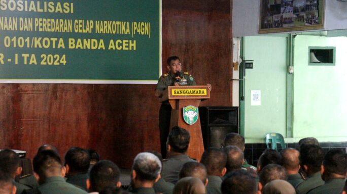 Kodim 0101/Kota Banda Aceh Sosialisasikan Pencegahan Penyalahgunaan Narkotika