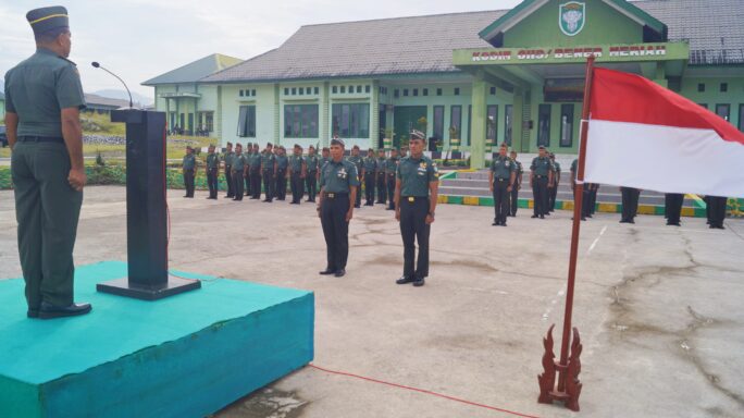 Kodim 0119/BM; Gelar Acara Korps Raport Purna Tugas, dan Penerimaan Personel Baru