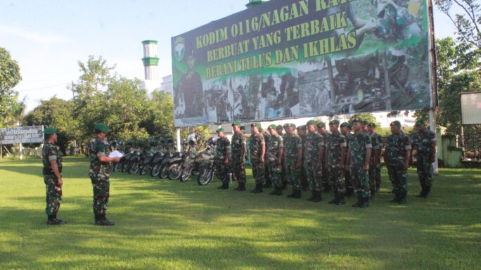 Dandim 0116/Nagan Raya yang di wakili Pasi Intel Laksanakan Apel siaga Hari Buruh