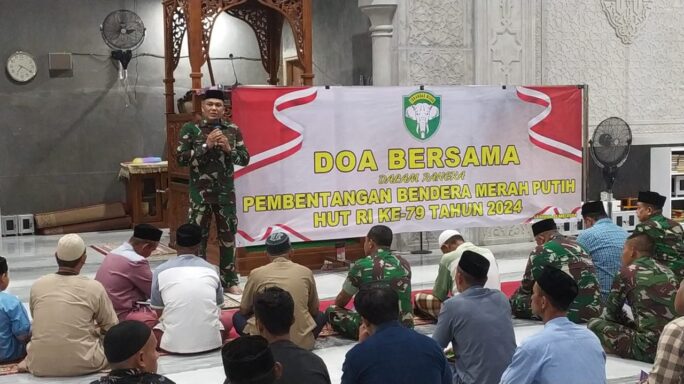 Kodim 0101/Kota Banda Aceh Gelar Doa Bersama untuk Sukseskan Pembentangan Bendera Merah Putih di Bukit Lamreh