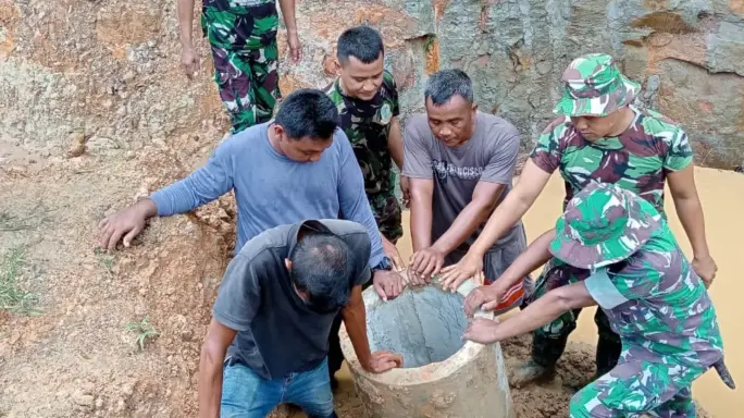 Tim Satgas TMMD Reguler Ke – 120 Kodim 0105/Abar Tetap Solid Kerjakan Sasaran Fisik