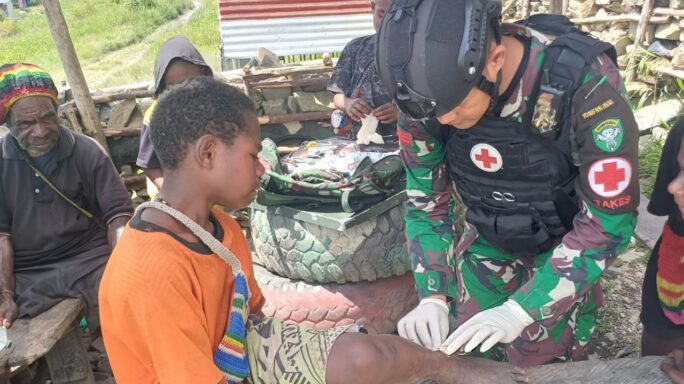 Keberadaan Pos Wuyuneri Satgas Yonif 115/ML Terus Memberikan Manfaat Bagi Masyarakat.
