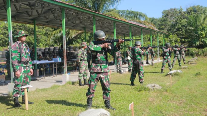 Tingkatkan Kemampuan, Kodim 0105/Abar Melaksanakan Latihan Menembak Senjata Ringan Program Kerja Semester I TA. 2024