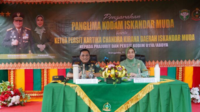 Pangdam IM dan Ibu Ketua Persit KCK Daerah Iskandar Muda beserta rombongan melaksanakan Kunker ke Kodim 0110/Abdya