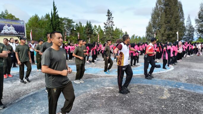 Dandim 0119/BM Hadiri Olah Raga Dalam Rangkaian HUT Bhayangkara Ke-78.