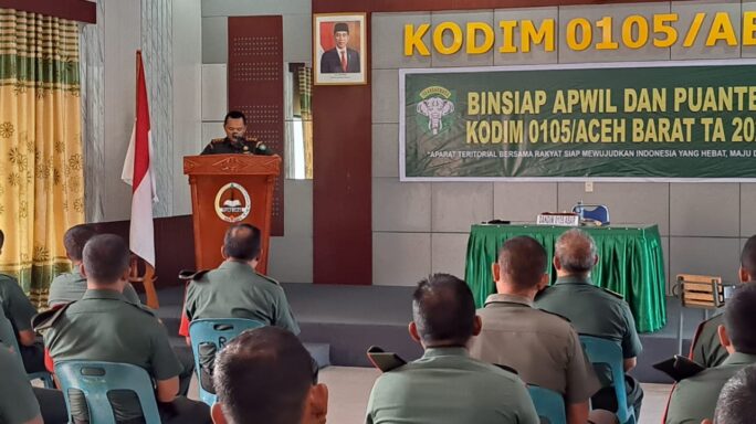 Dandim 0105/Abar Buka Kegiatan Binsiap Apwil Dan Puanter Semester I TA. 2024