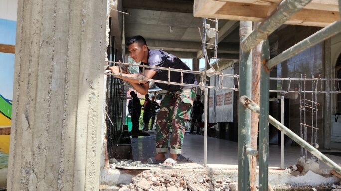 Kegiatan Kelanjutan Proses Perehapan Masjid Baiturrahim Hari Kesembilan.