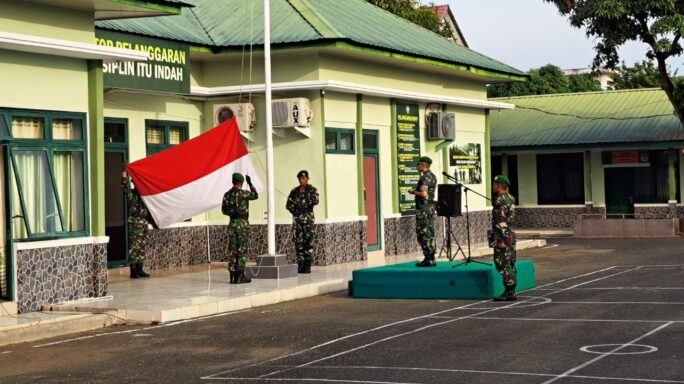 Dandim 0105/Abar Pimpin Upacara Bendera 17 – an Sekaligus Bacakan Amanat Panglima TNI