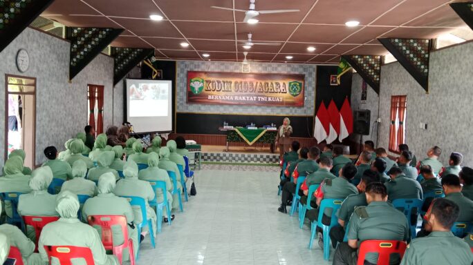 Personil Babinsa Kodim 0108/Agara Dan Persit KCK Cab XXIII Dim Agara Terima Sosialisasi Gejala Dan Pencegahan Kangker Dari Yayasan Binaan Kangker Nusantara