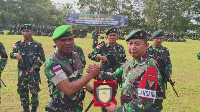 Satgas Yonif 115/ML Resmi Purna Tugas Setelah Dilepas Oleh Danrem 173/PVB