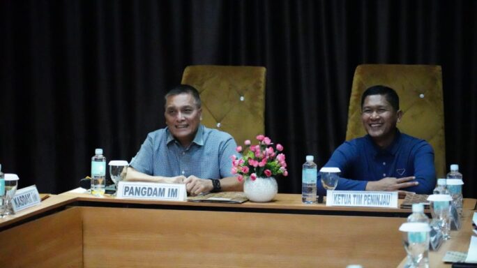 Pangdam IM Beserta Ketua Tim Staf Ahli Kasad Pimpin Rapat Pul Data Kajian Pembentukan Batalyon PPDR