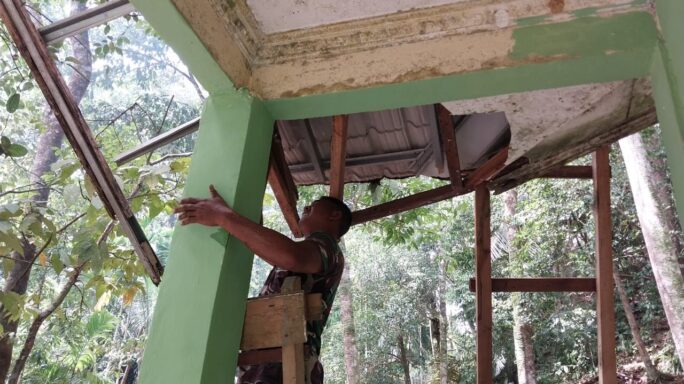 Progres Pemugaran Rumah Singgah Makam Teuku Umar Memasuki Tahap Perbaikan Atap Dan Plafon
