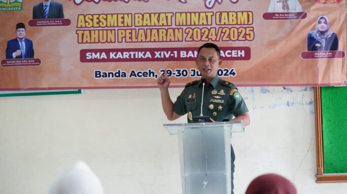 Pesan Kasdam IM Saat Hadiri Asesmen Bakat Minat (ABM) SMA Kartika XIV -I Banda Aceh : Sekolah Arahkan Sesuai Minat dan Bakat