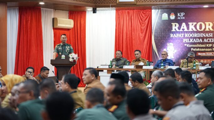 Kasdam IM Hadiri Rakorpimda Pilkada Aceh Tahun 2024 di Kantor Gubernur Aceh