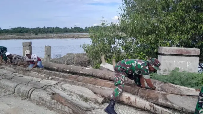 Respon Cepat Pangdam IM Tangani Jembatan Rusak di Aceh Utara
