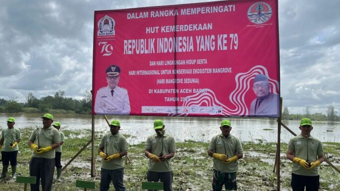 Dandim 0105/Abar Diwakili Pasiter Turut Berpartisipasi Tanam Mangroveย