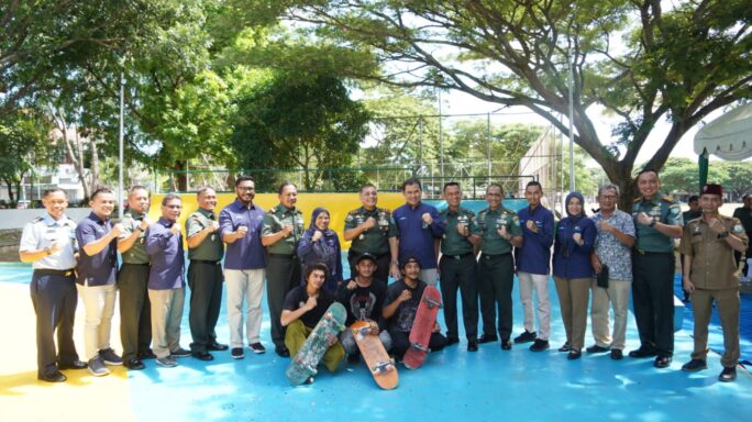 Pangdam IM Resmikan Skate Park Blang Padang Bersama General Manager PT. PLN UID Aceh.
