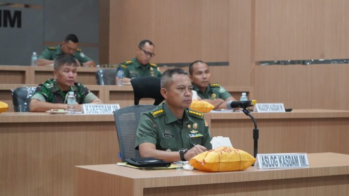 Aslog Kasdam IM Hadiri Rakor Pembahasan Rencana Pembentukan Satuan Baru TNI AD Tahun 2025.