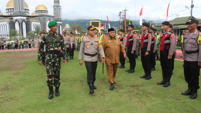 Kodim 0108/Agara Ikuti Apel Gelar Pasukan Mantap Praja Bersama Jelang Pilkada Serentak.
