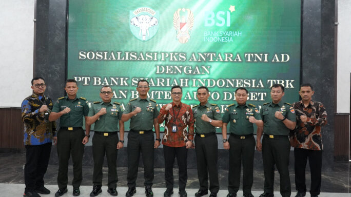 Sosialisasi PKS TNI AD dengan PT. Bank Syariah Indonesia TBK dan Bimtek Auto Debet Aplikasi ETWP AD di Kodam IM