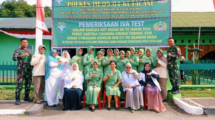 Meriahkan HUT KESAD Ke – 79 Polkes IM 09.04 Kutacane Gelar Pemeriksaan IVA Test.