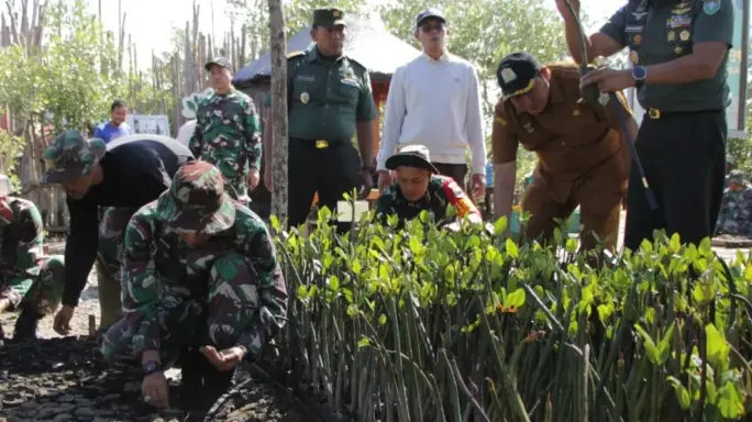 Dandim 0101/Kota Banda Aceh Tinjau Tempat Penyemaian dan Pembibitan Mangroveย