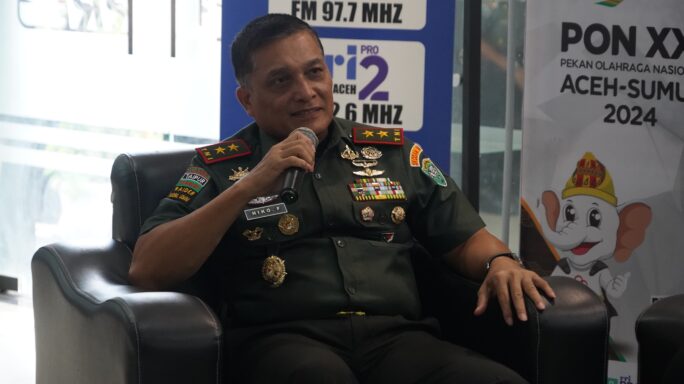 Pangdam Iskandar Muda Bersama Pj. Gubernur Aceh dan Kapolda Aceh Jadi Narasumber Dialog Persiapan PON XXI Aceh-Sumut di RRI Banda Aceh.