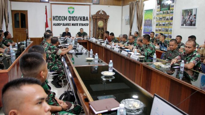 Kodim 0101/Kota Banda Aceh Gelar Rakor PAM VVIP Kunker Presiden RI di Aceh