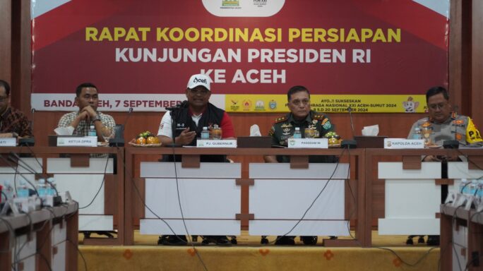Pangdam IM Hadiri Rapat Koordinasi Wilayah Persiapan Kunjungan Presiden RI ke Aceh dalam Rangka Pembukaan PON XXI Aceh-Sumut.