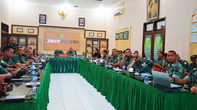Kasdim 0103/Aceh Utara Pimpin Rapat Perwira Cek Persiapan TMMD Ke 122 Tahun 2024.