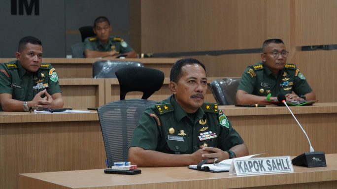 Kapoksahli Pangdam IM Ikuti Vicon FGD Pembentukan Angkatan Siber TNI