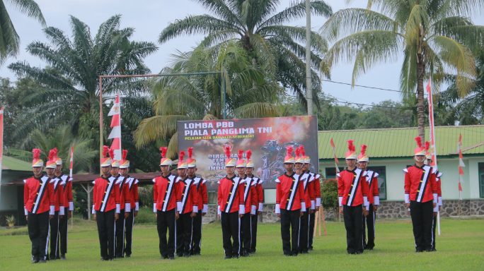 HUT Ke – 79 TNI, Kodim 0105/Abar Menggelar Lomba PBB Piala Panglima TNI Tingkat SLTP Dan SLTA Sederajat