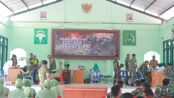 Sambut HUT TNI ke-79, Kodim 0107 Aceh Selatan Gelar Donor Darah Massal