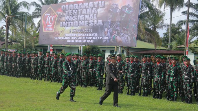 Upacara Peringatan HUT TNI Ke – 79 Di Wilayah Kodim 0105/Abar Berjalan Khidmat Dan Meriah Dipimpin Danrem 012/TU