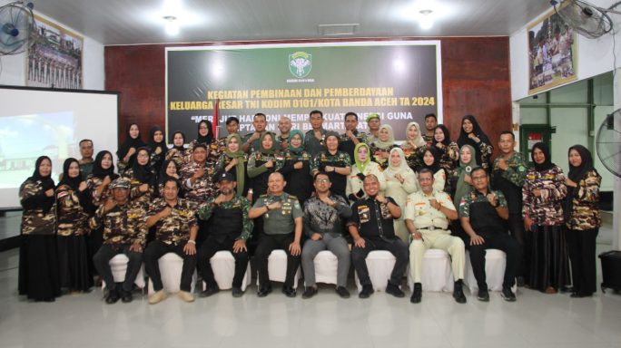 Dorong Semangat Persatuan Bangsa, Kodim 0101/Kota Banda Aceh Gelar Pembinaan Keluarga Besar TNI