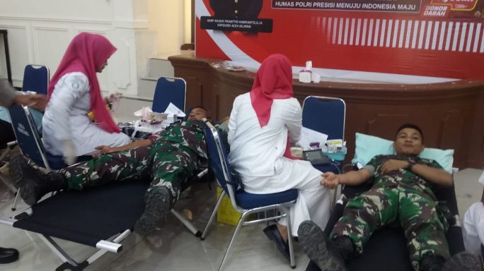 Kodim 0107 Aceh Selatan Ikut Berpartisipas Dalam Aksi Donor Darah Peringati Hari Humas Polri